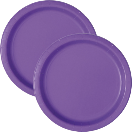Neon Purple Solid Round 9" Dinner Plates, 16ct