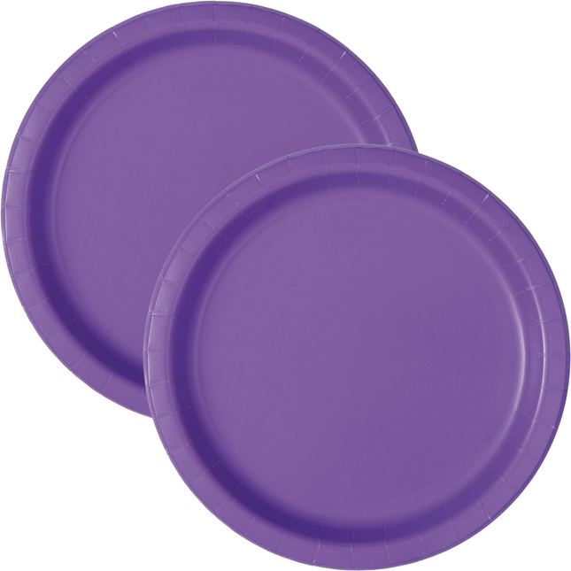 Neon Purple Solid Round 9" Dinner Plates, 16ct