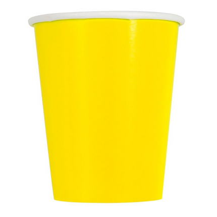 Neon Yellow Solid 9oz Paper Cups, 20ct
