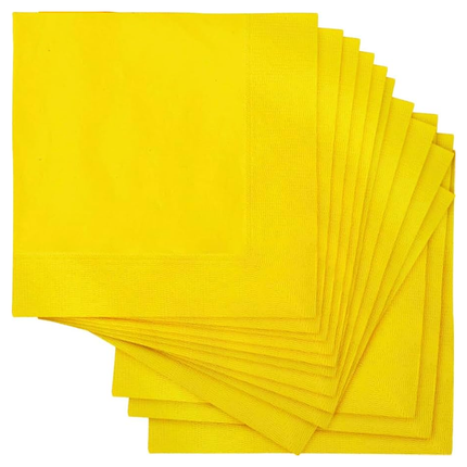 Neon Yellow Solid Luncheon Paper Napkins, 20ct