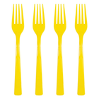 Neon Yellow Solid Plastic Forks, 18ct