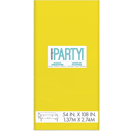 Neon Yellow Solid Rectangular Plastic Table Cover, 54" x 108"