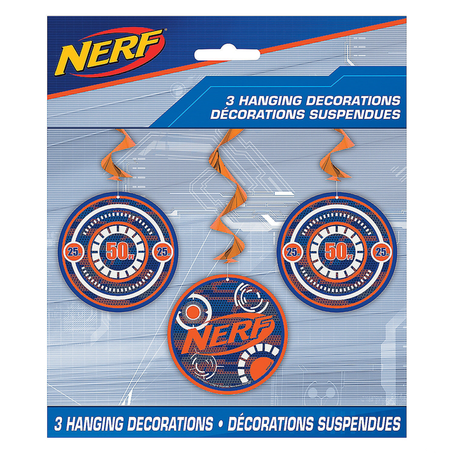 Nerf Party Hanging Decorations, 26 in, 3ct