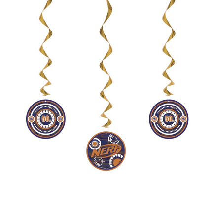Nerf Party Hanging Decorations, 26 in, 3ct