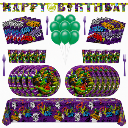 Ninja Turtles Birthday Party Supplies Set for 16 Guests