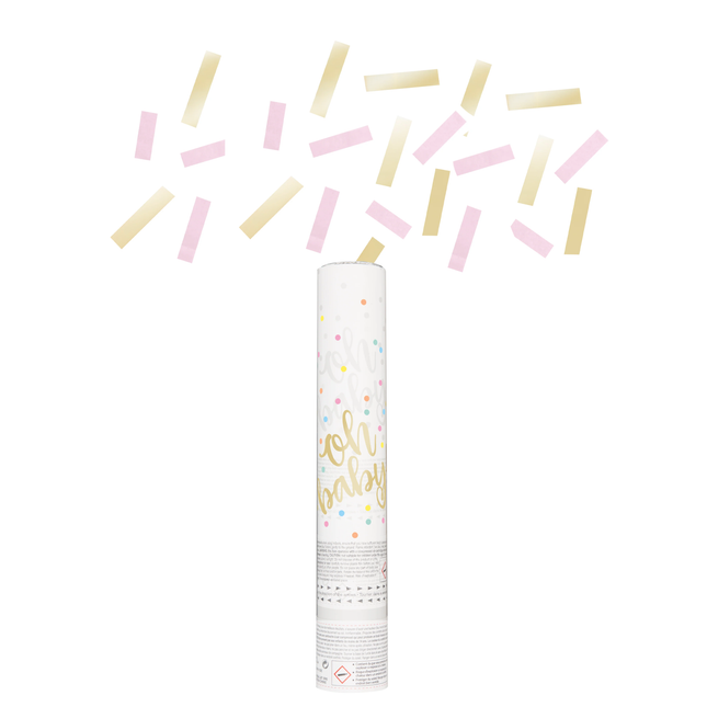 Pink and Gold Confetti Cannon, 1ct