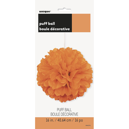 Orange Solid Hanging Tissue Pom Pom 16"