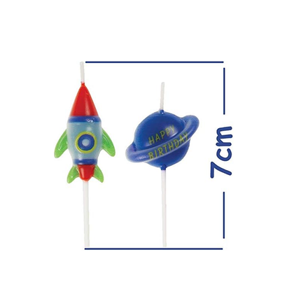Outer Space Pick Birthday Candles, 6ct