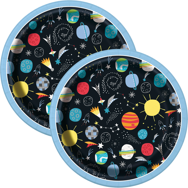 Outer Space Round 7" Dessert Plates, 8ct