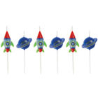Outer Space Pick Birthday Candles, 6ct