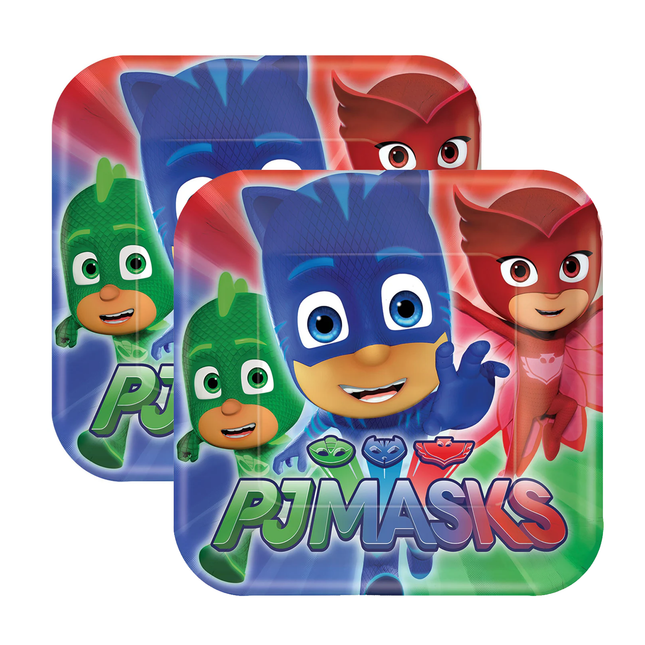 PJ Masks Square Plates 7", 8ct