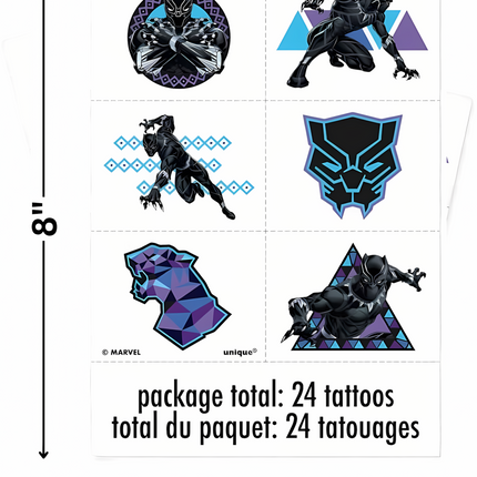 Black Panther™ Tattoos – 4 Sheets, 24 Tattoos