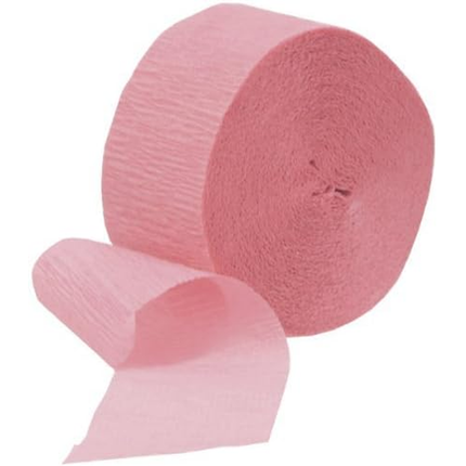 Pastel Pink Crepe Paper Streamer, 81 ft