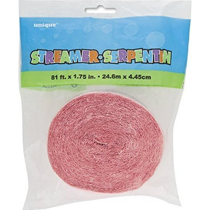 Pastel Pink Crepe Paper Streamer, 81 ft