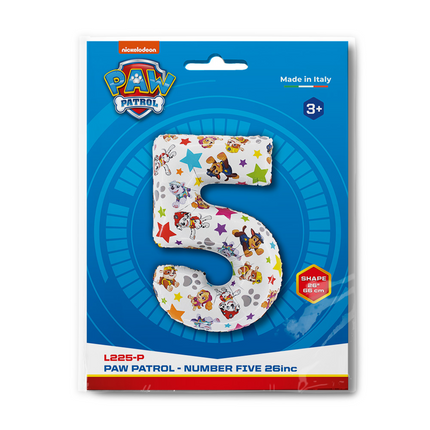 Paw Patrol Number 5 Foil Balloon 26"