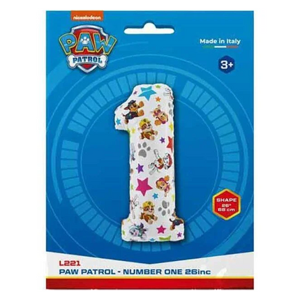 Paw Patrol number one toy on a blue packaging background
