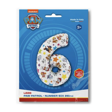 Paw Patrol Number Six Foil Balloon 26"
