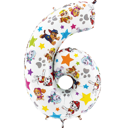 Paw Patrol Number Six Foil Balloon 26"