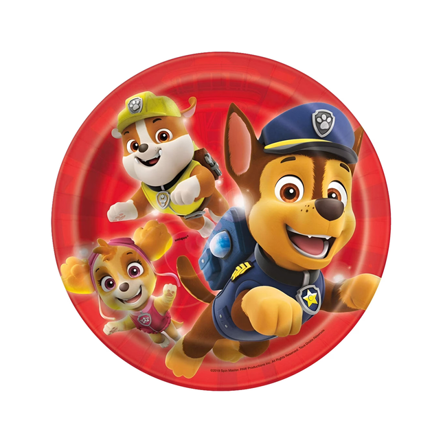 Paw Patrol Round Dessert Plates 7" 8ct