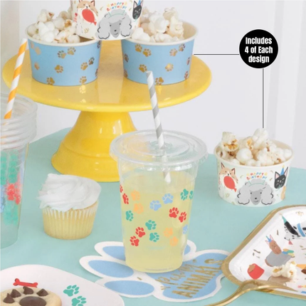 Pawty Animals 7oz Paper Treat Cups 8ct - Foil Stamping
