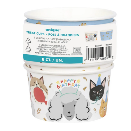 Pawty Animals 7oz Paper Treat Cups 8ct - Foil Stamping