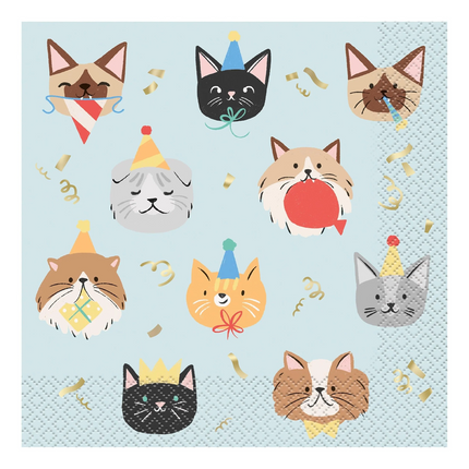 Pawty Animals Cat Luncheon Napkins, 16ct