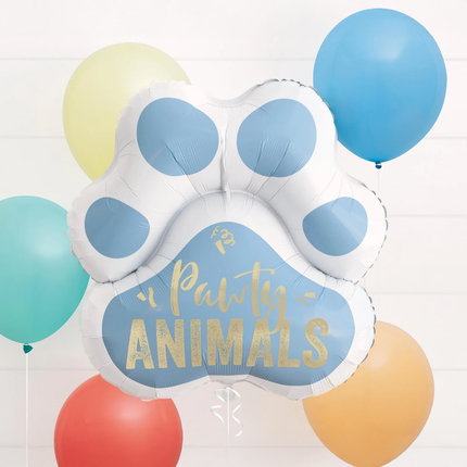 Pawty Animals Paw-Shaped Giant Foil & Latex Balloon Bouquet Kit, 6pc