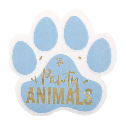 Pawty Animals Dog set component: Pawty Animals Paw-Shaped Luncheon Napkins, 16ct