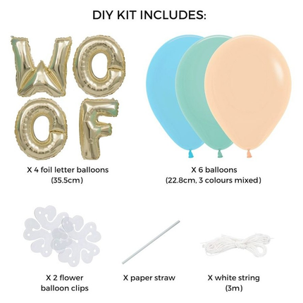 Pawty Animals Woof Latex & Foil Balloon Banner Kit