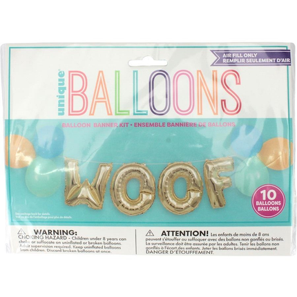 Pawty Animals Woof Latex & Foil Balloon Banner Kit
