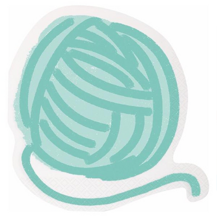 Pawty Animals Cat set component: Pawty Animals Yarn Ball-Shaped Luncheon Napkins, 16ct