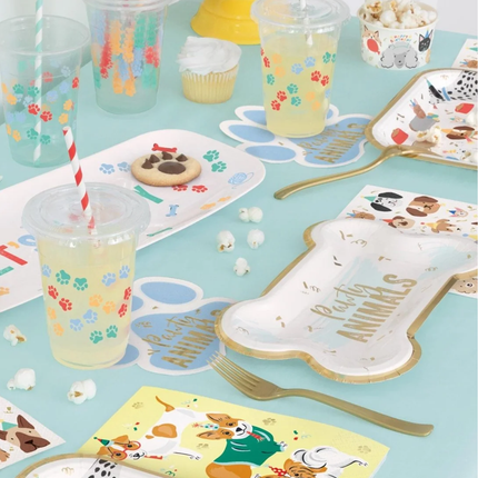 Pawty Animals Bone-Shaped 10" Plates 8ct - Foil Stamping