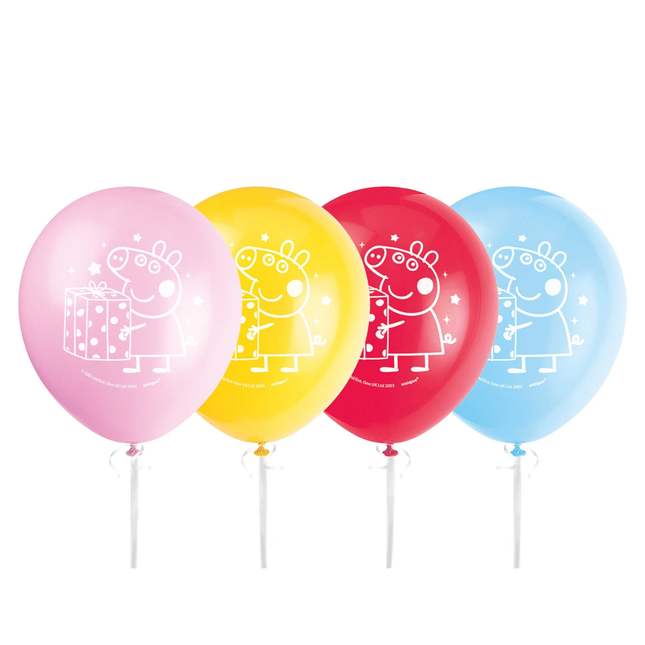 Peppa Pig Birthday Latex Balloons, 12 Inches