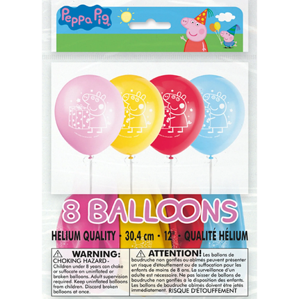 Peppa Pig Birthday Latex Balloons, 12 Inches