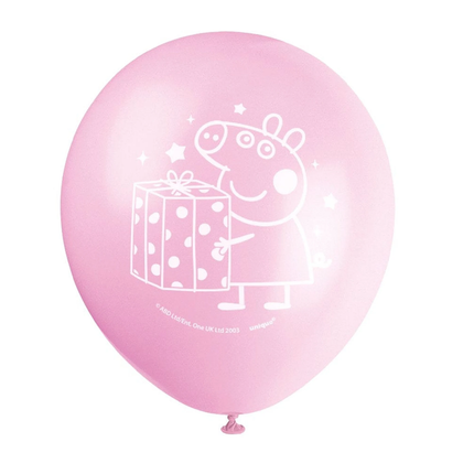 Peppa Pig Birthday Latex Balloons, 12 Inches