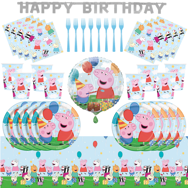Peppa Pig Birthday Party Supplies Set for 16 Guests