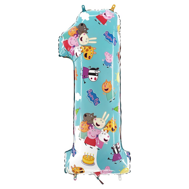Peppa Pig Number One Foil Balloon 26"