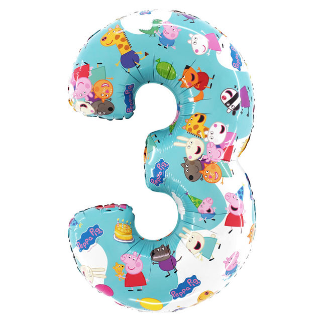 Peppa Pig Number Three Foil Balloon 26"