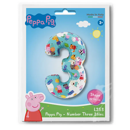 Peppa Pig Number Three Foil Balloon 26"