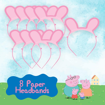 Peppa Pig Paper Headbands 8 ct