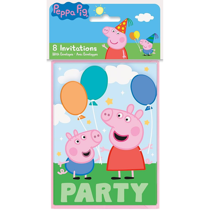 Peppa Pig Rectangular Paper Cards Invitations