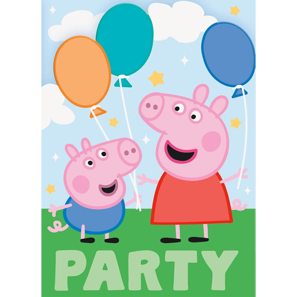 Peppa Pig Rectangular Paper Cards Invitations