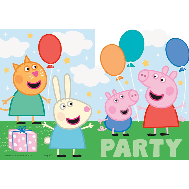 Peppa Pig Rectangular Paper Cards Invitations