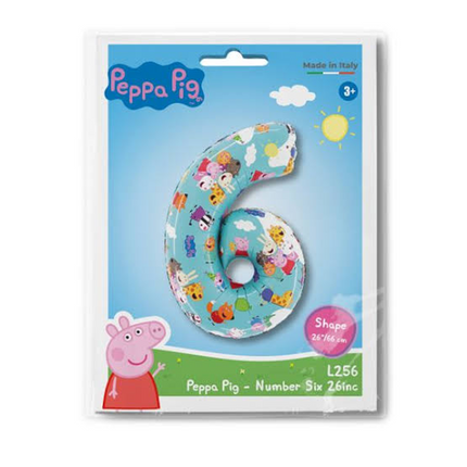 Peppa Pig Number Six Foil Balloon 26" 