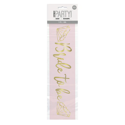Pink and Gold "Bride to Be" Bachelorette Party Sash
