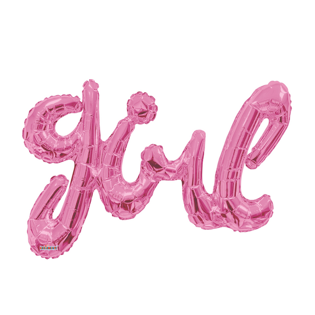 Pink girl Script Letters Foil Balloon 36″