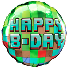 Pixel Party Round Foil Balloon 18 inches