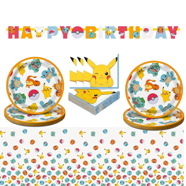 Pokémon Birthday Decorations Set for 16 Guests