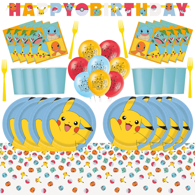 Pokemon Birthday Party Supplies Set for 24 Guests