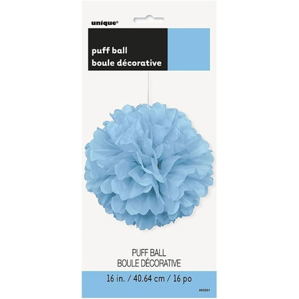 Powder Blue Hanging Tissue Pom Pom 16"
